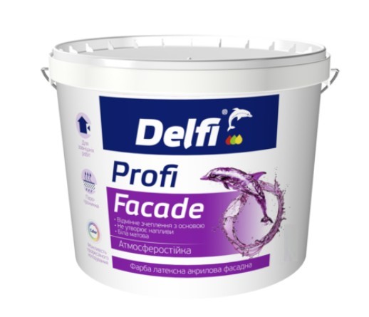 Фарба латексна акрилова фасадна Profi Facade ТМ"Delfi" -7 кг